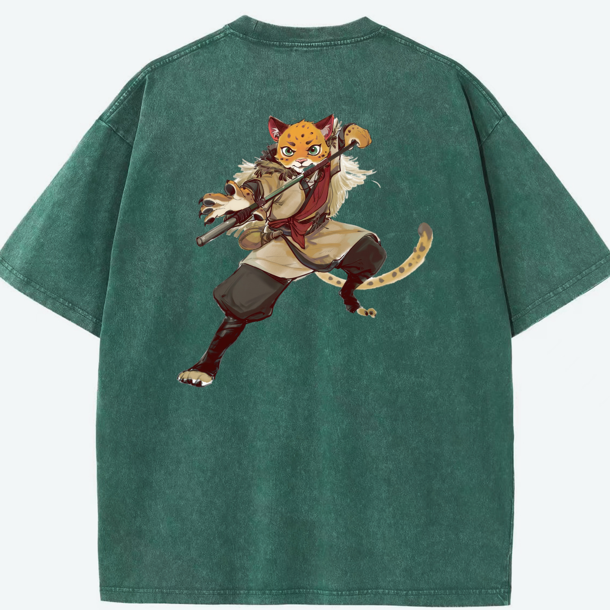 （画像用） Ne Zha 2 ナタ 魔童の大暴れ 綿100% ヴィンテージ風 半袖Tシャツ（背面プリント）